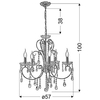 Wisząca LAMPA pałacowa AURORA 35-08575 Candellux szklana OPRAWA żyrandol glamour ZWIS z kryształkami złoty
