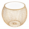 Stolik kawowy Storage 40360 druciany do salonu złoty
