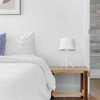 Nocna lampa klasyczna Remi K-4362 stojąca abażur biały