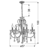 Żyrandol LAMPA wisząca AURORA 35-96152 Candellux pałacowa OPRAWA z kryształkami zwis na łańcuchu glamour maria teresa chrom