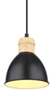 Wisząca lampa loftowa Wiho 54018HS do sypialni czarna drewno