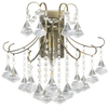 Kinkiet LAMPA glamour ELM6248/1 21QG+TR MDECO szklana OPRAWA ścienna z kryształkami crystals mosiądz przezroczysta