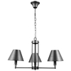 Wisząca LAMPA klasyczna BANITO MD38623/3 Italux skandynawska OPRAWA abażurowy ZWIS na łańcuchu metalowy grafitowy