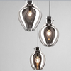 Wisząca LAMPA skandynawska BRESSO P19066A-D18 Zumaline szklana OPRAWA loftowy ZWIS kropla łezka chrom lustrzana