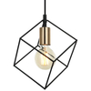 Wisząca LAMPA industrialna MORESTEL MDM-4244/1 BK+BRO Italux metalowa OPRAWA kwadratowy ZWIS klatka druciana carna złota