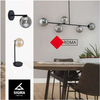 LAMPA sufitowa ROMA 32079 Sigma loftowa OPRAWA szklane kule molekuły czarne szare