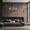 Okrągła lampa wisząca Rotonda LED 27W do salonu chrom