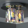 Lampa sufitowa Inter INT5350 Dar Lighting szklane tuby iryzowane chrom