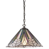 Lampa wisząca Astoria 63937 Endon Tiffany witraż szklany czarny