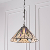 Lampa wisząca Astoria 63937 Endon Tiffany witraż szklany czarny