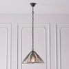 Lampa wisząca Astoria 63937 Endon Tiffany witraż szklany czarny