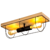Druciana LAMPA sufitowa NETUNO 92043274 Britop drewniana OPRAWA retro plafoniera industrialna drewno czarna