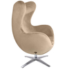 Fotel welurowy Egg HE-066.KHAKI.09 King Home z funkcją bujania khaki