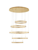 Wisząca lampa designerska LE42752 pierścienie LED 444W złote 