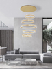 Wisząca lampa designerska LE42752 pierścienie LED 444W złote 
