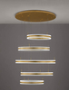 Wisząca lampa designerska LE42752 pierścienie LED 444W złote 