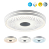 Glamour LAMPA sufitowa VIENTO 1381923 Nave okrągły plafon LED 45W 3000K - 6500K z pilotem biały przezroczysty