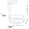 LAMPA sufitowa FUSSA IL 6620 Shilo okrągła OPRAWA metalowa LED 10W 3000K do 3-fazowego systemu szynowego czarna