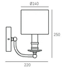Klasyczna LAMPA ścienna ABU DHABI W01888WH Cosmolight abażurowy kinkiet do sypialni biały