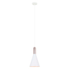 Wisząca LAMPA loft KHALEO MDM-3030/1 W+COP Italux metalowa OPRAWA industrialny ZWIS stożek miedź biały