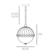 Wisząca lampa do salonu Pralines P01213BK Cosmolight ball czarna biała
