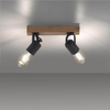 2-punktowa lampa sufitowa Canop kierunkowa czarna drewno