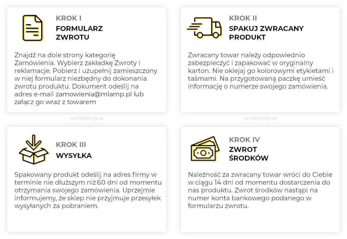 Zwroty i reklamacje | MLAMP.pl