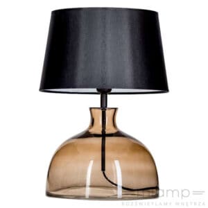 mlamp.pl-abażurowa-lampa-stołowa-czarny-klosz-szklana-przydymiona-podstawa