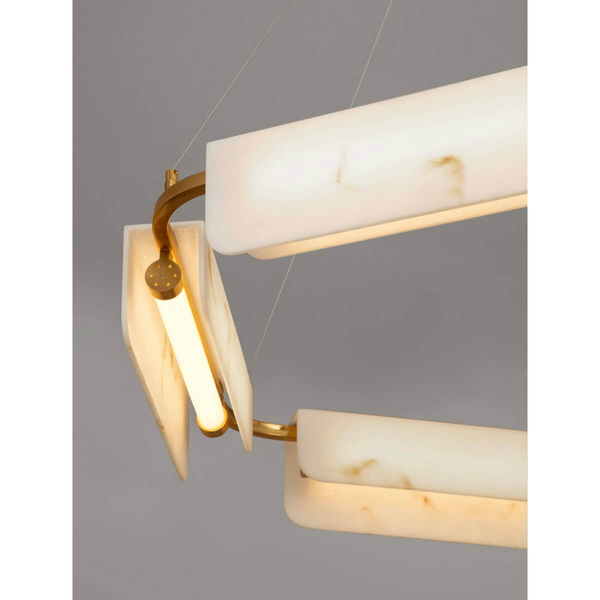 Wisząca lampa do salonu MAIRANA LE44617 LED 45W 3000K marmurowa biała złota