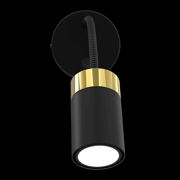 Nowoczesny kinkiet ruchomy Joker czarny złoty do salonu