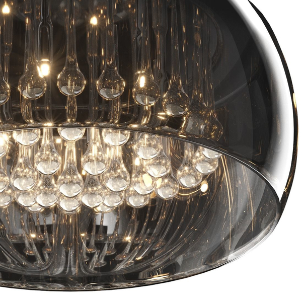 Lampa sufitowa z kryształkami CRYSTAL C0076-06X-F4FZ szklana chrom