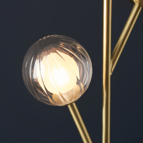Podłogowa lampa hampton L&-196693 Light& gałązki balls mosiądz czarna