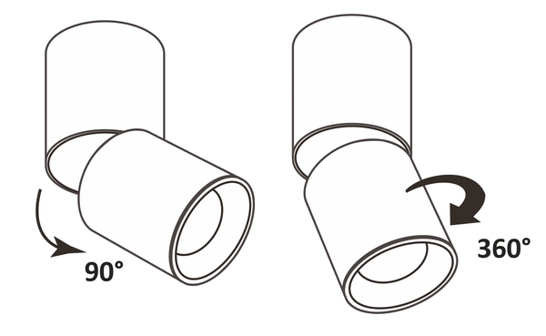 Metalowa oprawa do kuchni NIXA 314253 ruchoma tuba spot szary