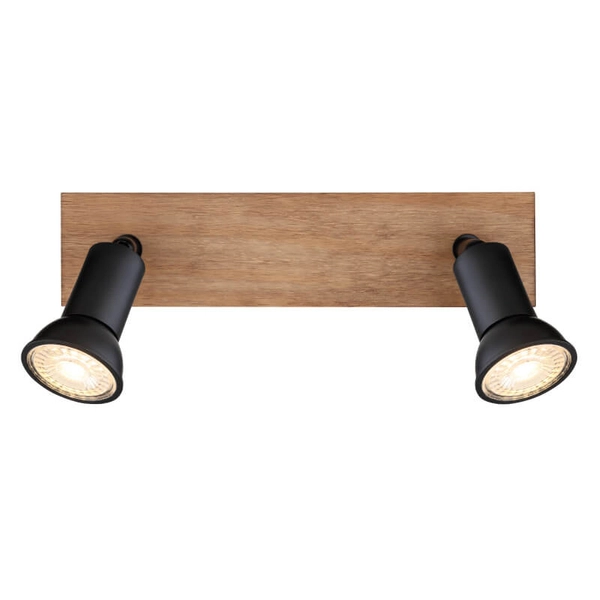 Sufitowa lampa kierunkowa Drew 57998-2W drewno czarna