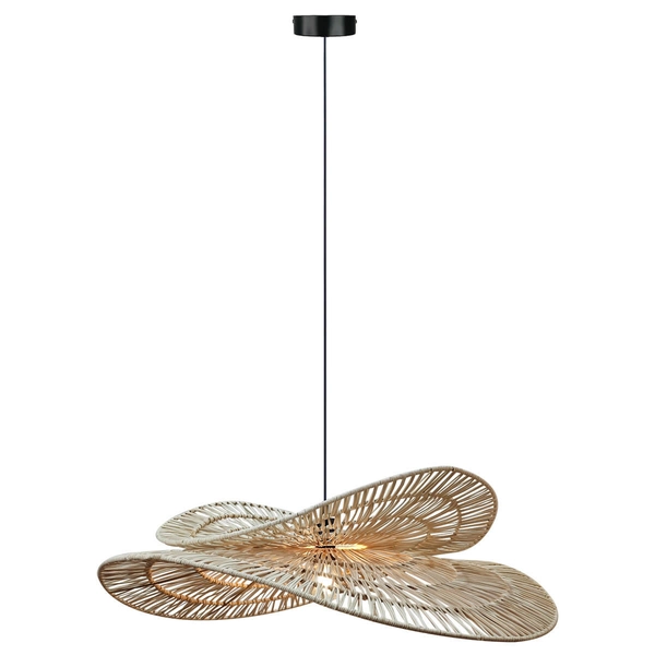 Rattanowa lampa wisząca Raya LP-2704/1P NT boho japandi drewniana