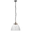 Szklana lampa wisząca Hansen Grand 106896 na łańcuchu srebrna przezroczysta