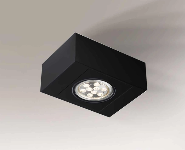 Sufitowa LAMPA spot UTO H 1218 Shilo regulowana OPRAWA metalowa kostka cube czarna