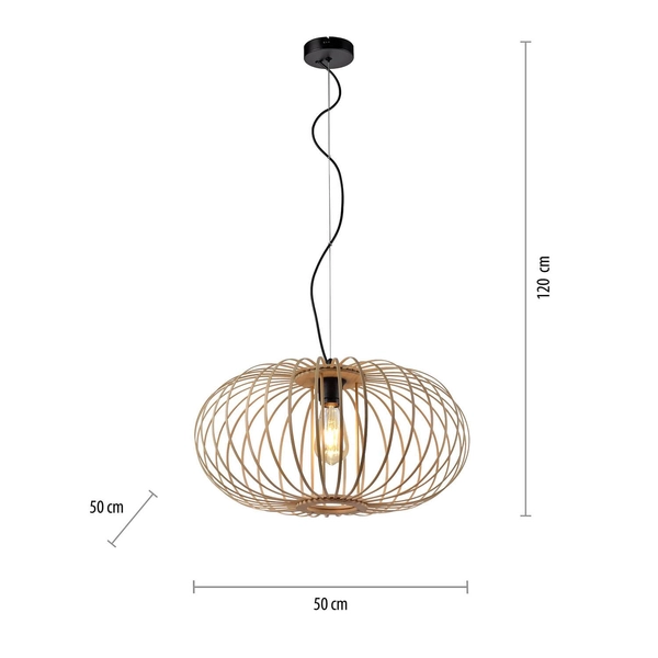 Ekologiczna lampa wisząca Racoon industrial drewniana