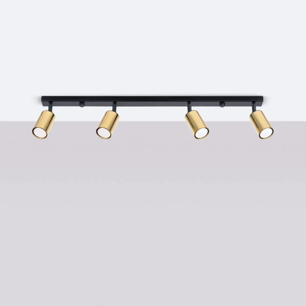 Sufitowa lampa na listwie Winx SL.1387 Sollux tubka metalowa złota