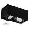 Sufitowa LAMPA plafon Cardi II Nero + Ufo Bianco Orlicki Design ruchoma OPRAWA metalowa prostokątna czarna biała