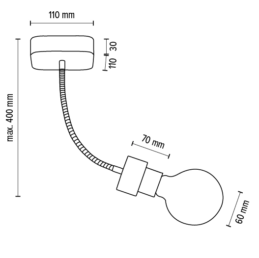 Lampa sufitowa na peszlu ALLUMER FLEX 5414174 regulowana czarna drewno
