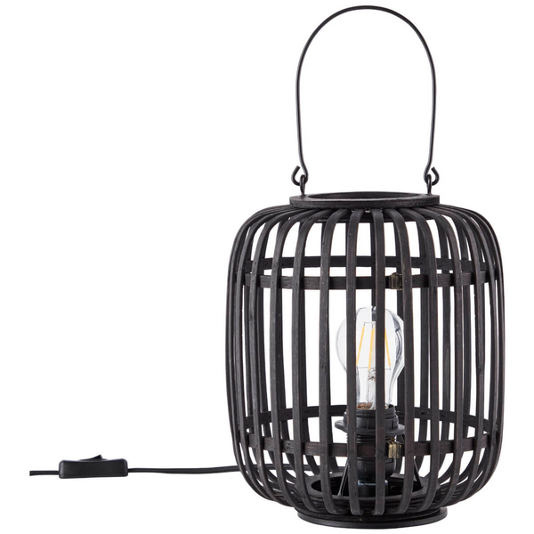 Bambusowa lampa stołowa Woodrow 93062/76 lampion czarny