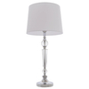 Eklektyczna lampa stołowa Charlotte T01295CH-WH Cosmolight metal tkanina srebrna biała