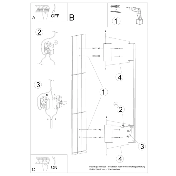 Minimalistyczna lampa ścienna Sappo LED 25W do holu czarna