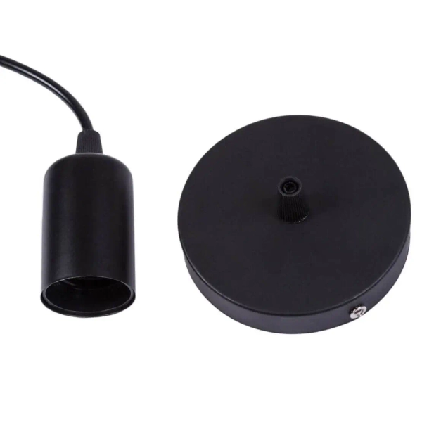 LAMPA wisząca OW-E27 Abigali metalowa OPRAWKA na żarówkę zwis czarny