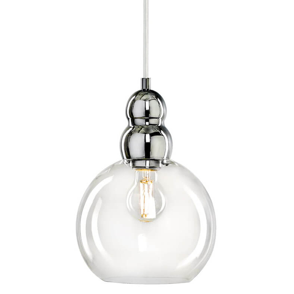 Wisząca lampa loftowa Akso do pokoju biała przezroczysta