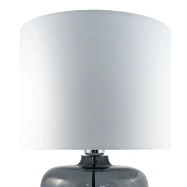 Abażurowa lampa stołowa AMARSA 5509WH szklana biała grafitowa