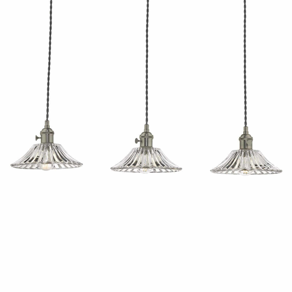 Lampa wisząca nad wyspę Hadano HAD3661-04 Dar Lighting chrom przezroczysta