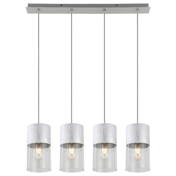Wisząca lampa 4-płomienna Zelkova 3156 na listwie nad łóżko aluminium