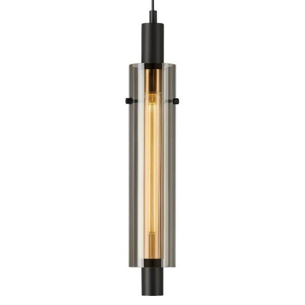 Szklana lampa wisząca do jadalni SELENA CGSELENA60BK tuba czarny